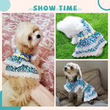 KUTKUT Flowers Decor Eelgant Lace Princess Dress for Small Dogs | Cute Summer Skirt Dress for ShishTzu, Bichon, Maltese etc  ( Green ) - kutkutstyle