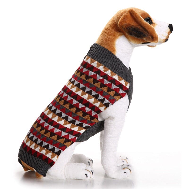 KUTKUT Geometric Pattern Stretchable Knitted Warm Turtleneck Winter Warm Sweater for Small Dogs (Multi) - kutkutstyle