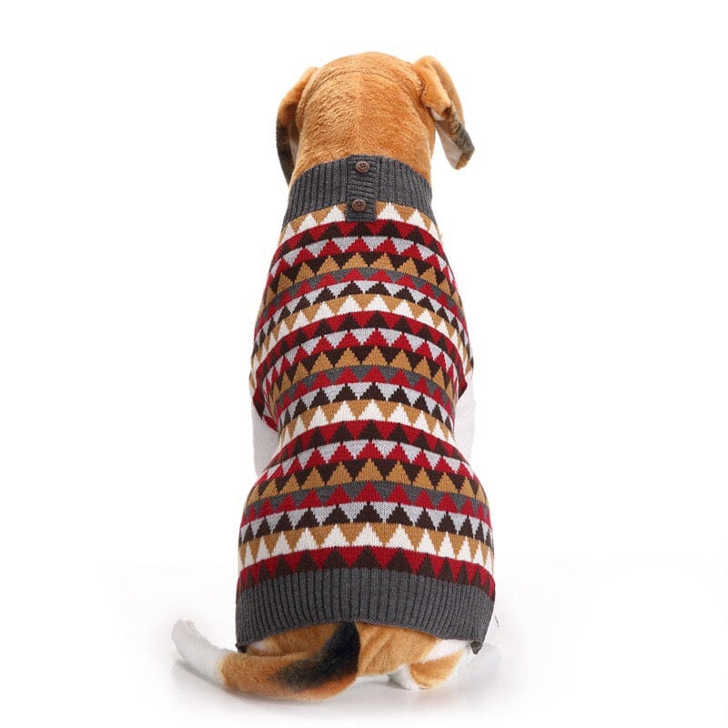 KUTKUT Geometric Pattern Stretchable Knitted Warm Turtleneck Winter Warm Sweater for Small Dogs (Multi) - kutkutstyle