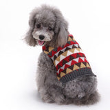 KUTKUT Geometric Pattern Stretchable Knitted Warm Turtleneck Winter Warm Sweater for Small Dogs (Multi) - kutkutstyle