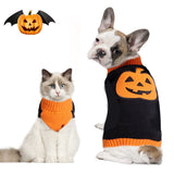 KUTKUT Halloween Medium Dog Sweater | Turtleneck Sweater Pumpkin Pattern Knitwear Warm Pet Sweater For Beagle, French Bulldog, Corgi etc. - kutkutstyle