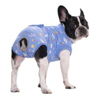KUTKUT Large Dog Recovery Onsie,Pet Recovery Suit Doggy Bodysuits for Abdominal Wounds, Soft & Breathable Anti Licking Dogs Onesie, Cone E-Collar Alternative for Skin Damage (Blue)-Clothing-kutkutstyle