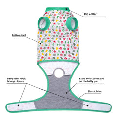 KUTKUT Large Dog Recovery Onsie, Pet Recovery Suit Doggy Bodysuits for Abdominal Wounds, Soft & Breathable Anti Licking Dogs Suit, Cone E-Collar Alternative for Skin Damage (Green) - kutkutst