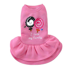 KUTKUT Lovely Print Fashion Frock for Small Dog | Fleece Dress for Puppy | Cute Sleeveless Princess Dog Apparel for Shih Tzu, Yorkie, Pug, Maltese etc. (Pink) - kutkutstyle