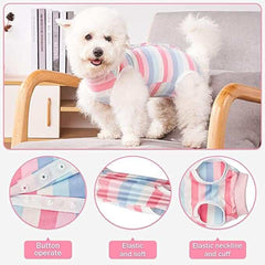 KUTKUT Recovery Suit for Puppy Dog Surgical Recovery Suit for Abdominal Wounds or Skin Diseases Male Female Anti Licking Dog Onesies Pet Surgery Suit,Substitute E-Collar & Cone (Size: S)-Clothing-kutkutstyle