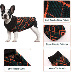 KUTKUT Small Dog Cat Sweater,Turtleneck Knitwear Small Pet Sweater, Soft Comfortable Pet Knitted Pullover for Pug, Shih tzu, Lhasa etc, Small Dogs Cat Warm Clothes - kutkutstyle