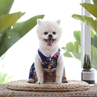 KUTKUT Small Dog Dress Hawaiian Shirts Skirt, Pet Frocks Princess Dresses Outfits, Puppy Sleeveless Breathable Cool Vest Summer Apparel for Small Dogs Cats Maltese, Yoriki (Blue)-Clothing-kutkutstyle