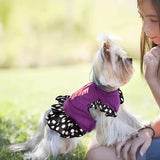 KUTKUT Small Dog Dress Pet Tutu Dress Puppy Dress Cute Dog Princess Skirt Elegant Pet Summer Apparel Doggie Clothes for Small Dogs Cats Pets (Purple) - kutkutstyle