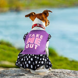 KUTKUT Small Dog Dress Pet Tutu Dress Puppy Dress Cute Dog Princess Skirt Elegant Pet Summer Apparel Doggie Clothes for Small Dogs Cats Pets (Purple) - kutkutstyle