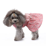 KUTKUT Small Dog Dress - Umbrellas Print Small Dog Dress Puppy Dress Dog Cloth, Sleeveless Summer Clothes Cute Dog Apparel for Small Dog Girls ( Pink ) - kutkutstyle