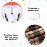 KUTKUT Small Dog Formal Bodysuit Pet Clothes Dog Shirts Stylish Plaid Dog Jumpsuit Adorable Pet Rompers Outfit for Puppy Cat . - kutkutstyle