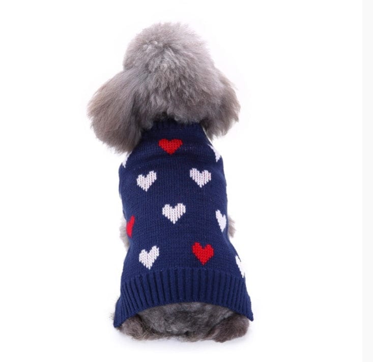 KUTKUT Small Dogs Cat Knitted Sweater Love Heart Breathable Crochet Knit Sweater Sweater shirt Pullover Jumper for  Small Dogs Poodle, ShihTzu etc. & Cats - kutkutstyle