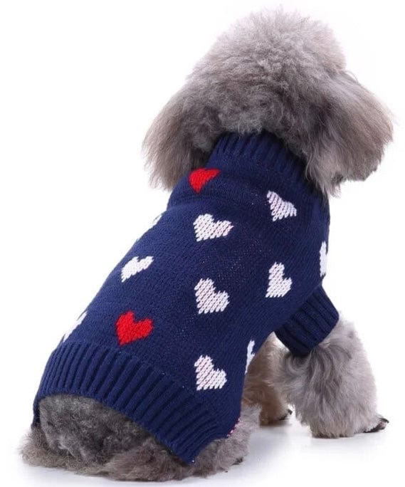 KUTKUT Small Dogs Cat Knitted Sweater Love Heart Breathable Crochet Knit Sweater Sweater shirt Pullover Jumper for  Small Dogs Poodle, ShihTzu etc. & Cats - kutkutstyle