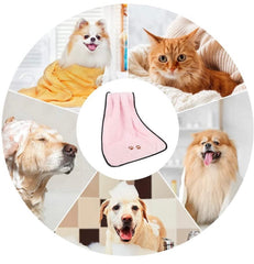 KUTKUT Super Absorbent Luxury Microfiber Dog Towel | Embroidered Pet Ultra Drying Towel | Quick Drying Beach Towel for Small, Medium, Large Dogs and Cats (Pink) - kutkutstyle