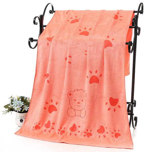 KUTKUT Dog Towel, Looluuloo Microfiber Drying Towels for Dog, Dog Bath Towel, Beach Towel, Absorbent Towel Suitable for Small and Medium Dogs (Orange: 140 x 70cm) - kutkutstyle