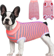 KUTKUT Kitten Puppy Recovery Suit, Surgery Recovery Suit for Female Dogs After Spay, Dog Cats Surgical Onesie with Pee Hole Collar Cone Alternative for Abdominal Wounds (Size: S, Chest: 35cm)