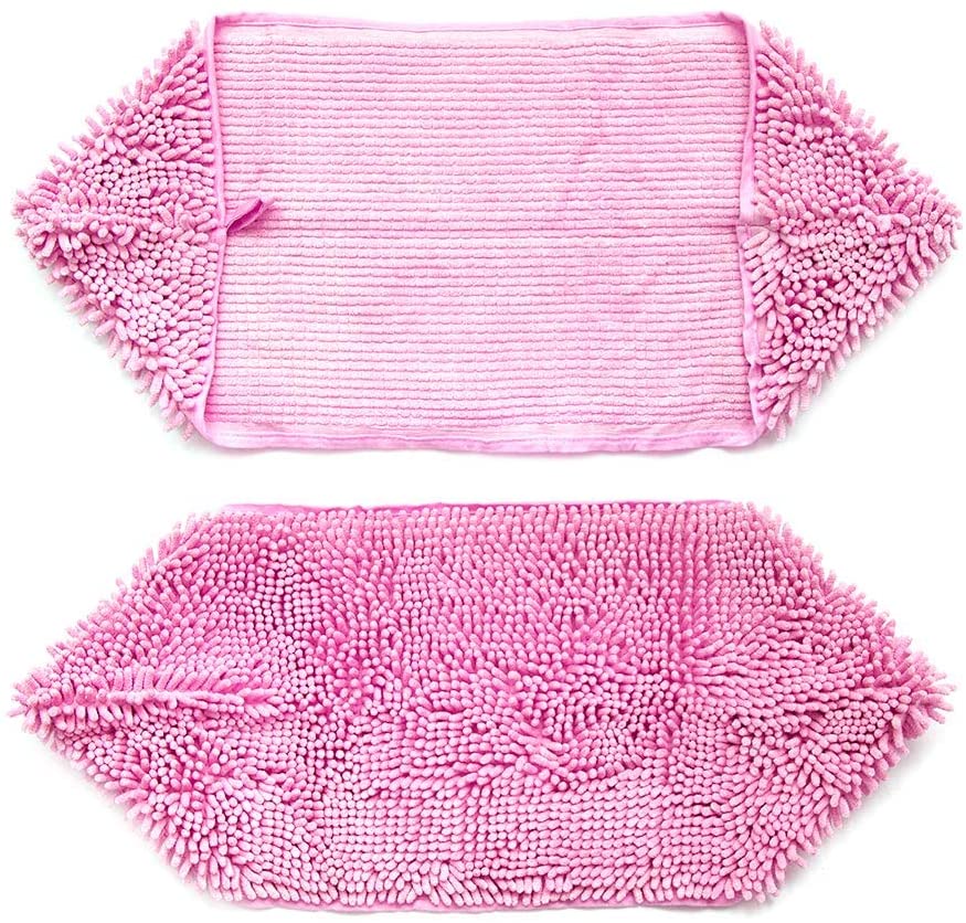 KUTKUT Super Absorbent Quick-Drying Microfiber Texture Soft Fluffy Pet Towel with Hand Pockets | Ultra Absorbent Pet Warm Bath Towels for Small, Medium Dogs and Cats (Pink, Size: 80cm x 30cm)-Clothing-kutkutstyle