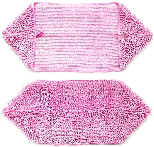KUTKUT Super Absorbent Quick-Drying Microfiber Texture Soft Fluffy Pet Towel with Hand Pockets | Ultra Absorbent Pet Warm Bath Towels for Small, Medium Dogs and Cats (Pink, Size: 80cm x 30cm)