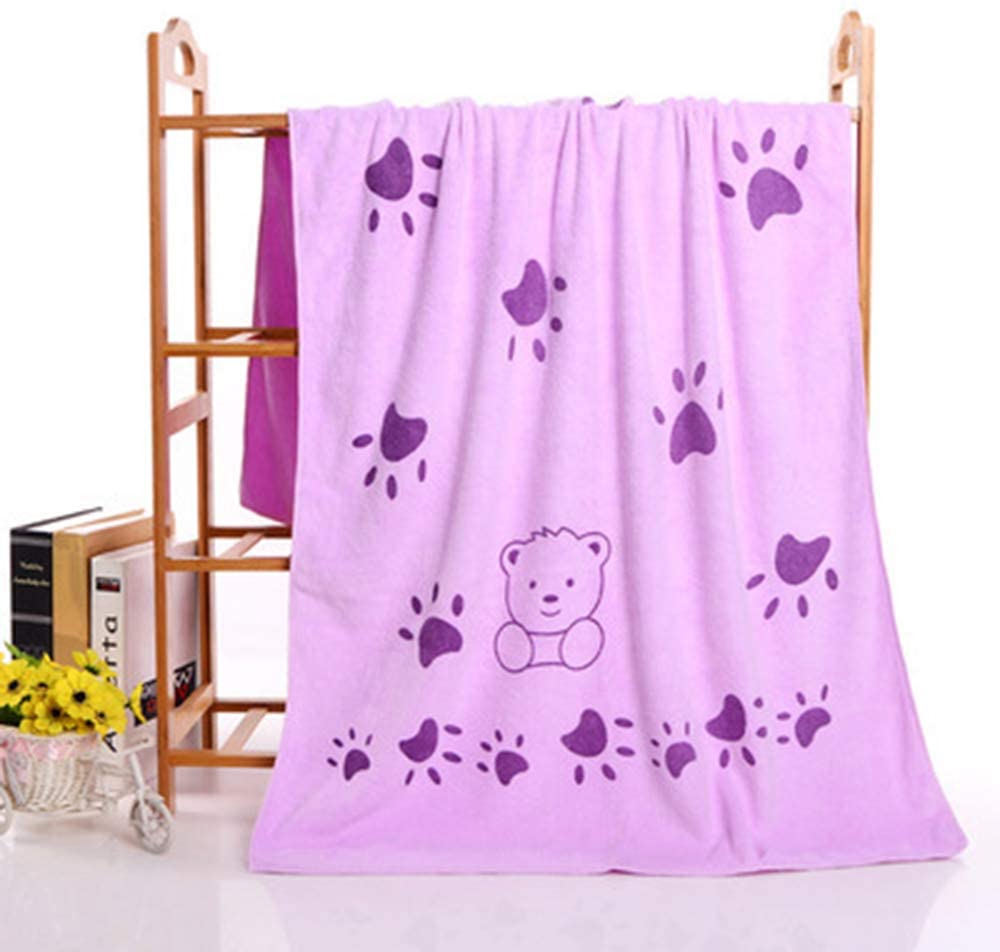 KUTKUT Dog Towel, Looluuloo Microfiber Drying Towels for Dog, Dog Bath Towel, Beach Towel, Absorbent Towel Suitable for Small and Medium Dogs (Purple: 140 x 70cm)… - kutkutstyle