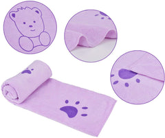 KUTKUT Dog Towel, Looluuloo Microfiber Drying Towels for Dog, Dog Bath Towel, Beach Towel, Absorbent Towel Suitable for Small and Medium Dogs (Purple: 140 x 70cm)… - kutkutstyle