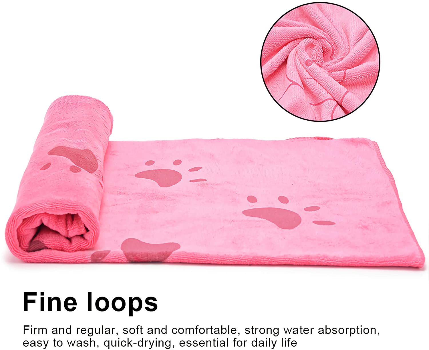 KUTKUT Dog Towel, Looluuloo Microfiber Drying Towels for Dog, Dog Bath Towel, Beach Towel, Absorbent Towel Suitable for Small and Medium Dogs (Red: 140 x 70cm)… - kutkutstyle