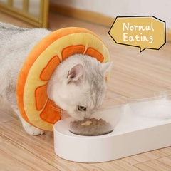 KUTKUT 2 Pieces Adjustable Cat Cone Collar Soft Cat Recovery Collar Cute Cat Elizabethan Collars Pet Neck Cone for Kitten and Small Dogs, Orange and Watermelon - kutkutstyle