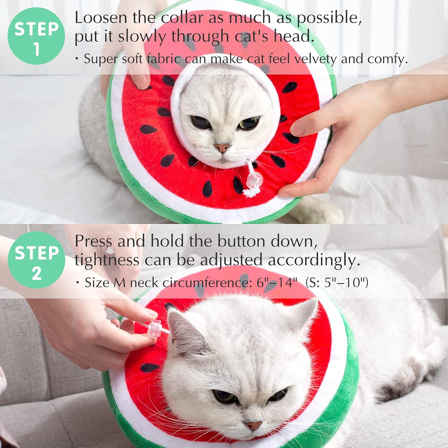 KUTKUT Adjustable Kitten Cone Collar Soft, Adjustable Recovery E Collar, Cat Cones After Surgery for Kittens and Small Cats Neck Cone to Prevent Licking Biting After Surgery Protect Wounds - 