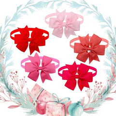 KUTKUT 10Pcs Puppy Collars Adjustable Floral Solid Collars for Small Dog Cat Bow Tie Puppy Neckties Collars Summer Grooming Bowtie Collar Pet Neck Bows Bulk Pet Bowties (ANY 10PCS) - kutkutst