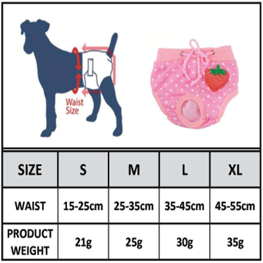 KUTKUT Adorable Reusable Washable Polka Dots Print Dog Female Diapers | Dog Underwear Cover Up Sanitary Panties for Small Medium Female Girl Dogs in Heat Season (Pink) - kutkutstyle