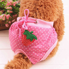 KUTKUT Adorable Reusable Washable Polka Dots Print Dog Female Diapers | Dog Underwear Cover Up Sanitary Panties for Small Medium Female Girl Dogs in Heat Season (Pink) - kutkutstyle