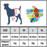 KUTKUT Adorable Reusable Washable Striped Print Dog Female Diapers| Reusable Cover Up Sanitary Panties for Small Female Girl Dogs in Heat Season (Multi) - kutkutstyle