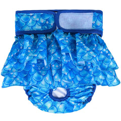 KUTKUT Dog Diapers Female, No Leak Washable Female Dog Diapers, Highly Absorbent Diapers for Dogs Female in Heat, Incontinence, Excitable Urination or Period Reusable Dog Skirt Diapers (Blue)