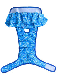 KUTKUT Dog Diapers Female, No Leak Washable Female Dog Diapers, Highly Absorbent Diapers for Dogs Female in Heat, Incontinence, Excitable Urination or Period Reusable Dog Skirt Diapers (Blue)
