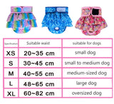 KUTKUT Dog Diapers Female, No Leak Washable Female Dog Diapers, Highly Absorbent Diapers for Dogs Female in Heat, Incontinence, Excitable Urination or Period Reusable Dog Skirt Diapers (Blue)