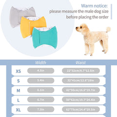 KUTKUT Dog Diapers Male, Reusable Belly Bands for Male Dogs Wraps Highly Absorbent Diapers for Dog, Waterproof Super Absorbent Puppy Wraps Cover Sanitary Nappies Pants (Green) - kutkutstyle