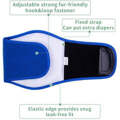 KUTKUT Dog Diapers Male, Washable & Reusable Belly Bands for Male Dogs Wraps, Highly Absorbent Upgrade Durable Belly Diapers for Dogs (Blue) - kutkutstyle
