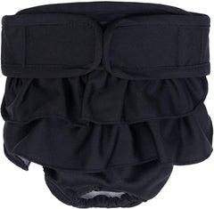 KUTKUT Dog Female Diapers, Highly Absorbent Reusable Doggie Diapers, Washable Dog Pant for Dog Period Panties Dresses for Dogs in Heat, Period or Excitable Urination (Black) - kutkutstyle