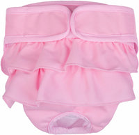 KUTKUT Dog Female Diapers, Washable Dog Diapers Highly Absorbent Reusable Doggie Diapers for Dog Period Panties Dresses for Dogs in Heat, Period or Excitable Urination ( Pink ) - kutkutstyle