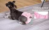 KUTKUT Dog Female Diapers, Washable Dog Diapers Highly Absorbent Reusable Doggie Diapers for Dog Period Panties Dresses for Dogs in Heat, Period or Excitable Urination ( Pink ) - kutkutstyle