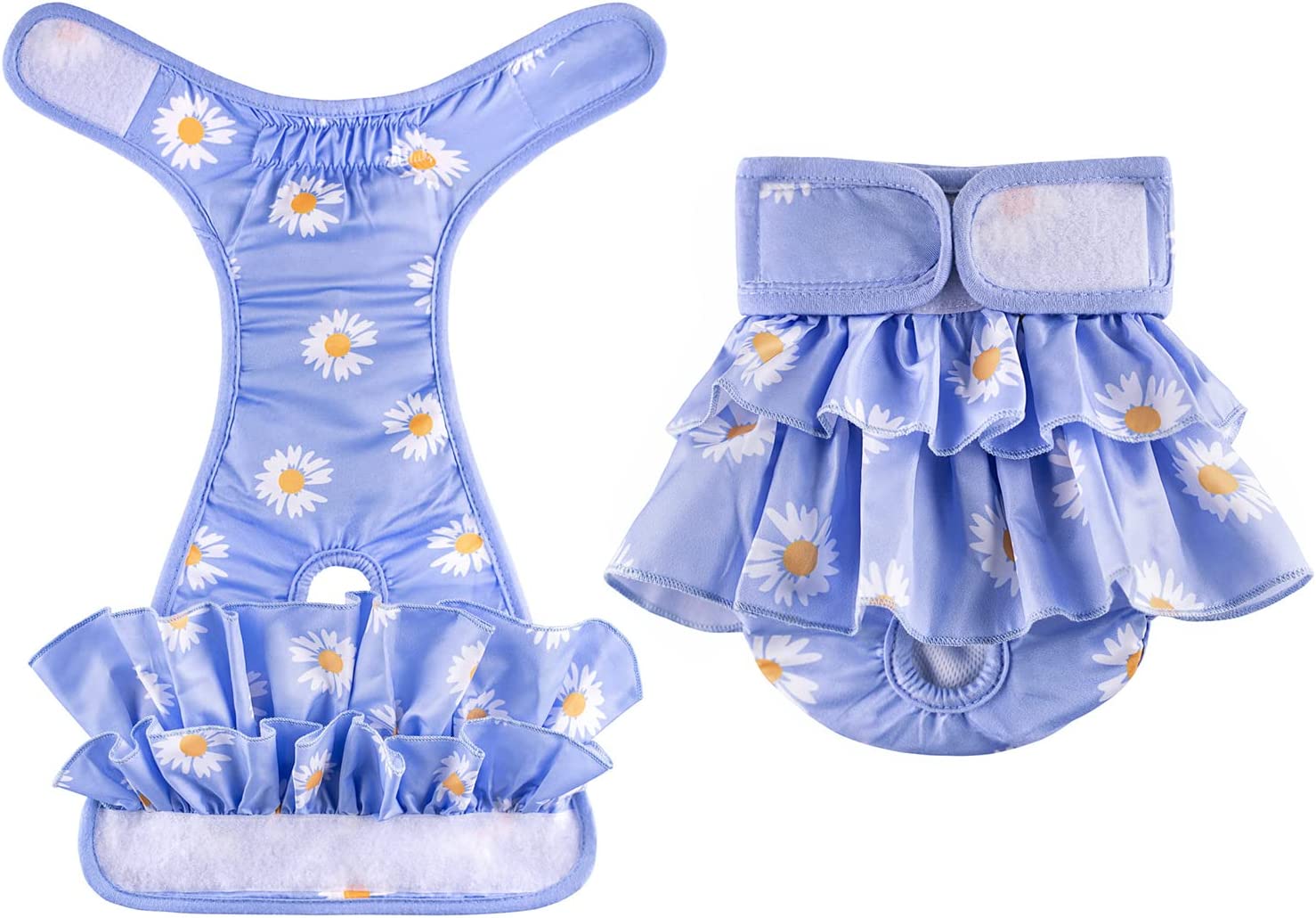 KUTKUT Female Dog Adjustable Diapers Reusable Washable Super Absorbency Leak-Proof Dog Nappie for Dogs in Heat, Period or Excitable Urination,