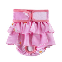 KUTKUT Female Dog Diapers Adjustable Washable Reusable Super Absorbency Leak-Proof Dog Nappie Dresses for Dogs in Heat, Period or Excitable Urination, Sanitary Panties Dress ( Pink) - kutkuts