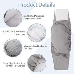 KUTKUT Male Dog Diapers, Reusable Belly Bands for Small Male Dogs Wraps Highly Absorbent Diapers for Dog, Waterproof Super Absorbent Puppy Wraps Cover Sanitary Nappies Pants ( Grey ) - kutkut
