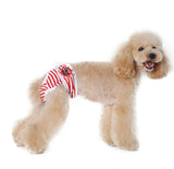 KUTKUT Reusable Pet Cotton Physiological Pant|Red Stripes Pattern Washable Pet Diaper| Adjustable Menstruation Pant for Female Dog Diapers (Red)-Diapers-kutkutstyle