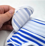 KUTKUT Reusable Pet Cotton Physiological Pant| Stripe Pattern Washable Pet Diaper| Adjustable Menstruation Pant for Female Dog Diapers (Blue)-Diapers-kutkutstyle