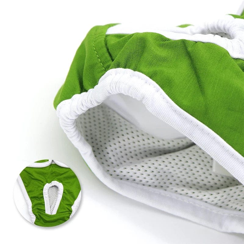 KUTKUT Reusable Pet Cotton Physiological Pant| Washable Sanitary Pet Diaper| Adjustable Menstruation Underwear for Female Dog (Green)-Diapers-kutkutstyle