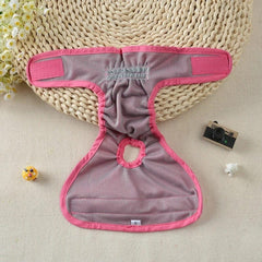 KUTKUT Washable Female Dog Diaper, Reusable Pant for Doggis, Super-Absorbent and Comfortable Menstruation Pant for Girl Dog in Period Heat (Pink) - kutkutstyle