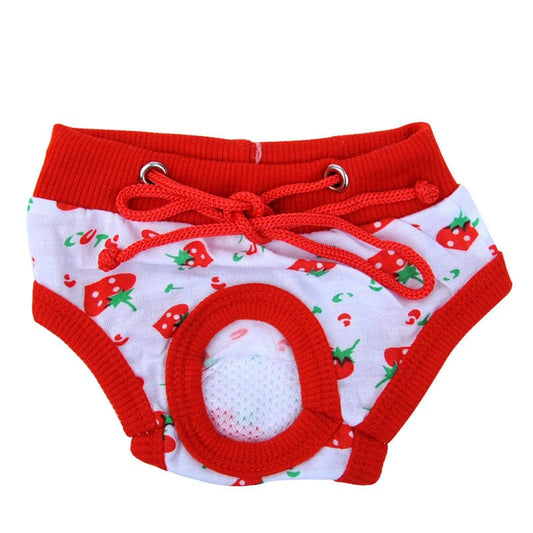 KUTKUT Dog Diapers, Adorable Reusable Washable Fruit Print Dog Female Diapers | Dog Underwear Cover Up Sanitary Panties for Small Medium Female Girl Dogs in Heat Season (Size: XL, Waistline: 
