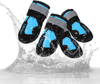 KUTKUT Dog Rain Boots Waterproof Dog Shoes with Reflective Rugged Anti-Slip Sole and Skid-Proof, Dog Shoes for Hot Pavement, Heat Resistant Dog Booties for Medium Large Dogs (Blue)… - kutku