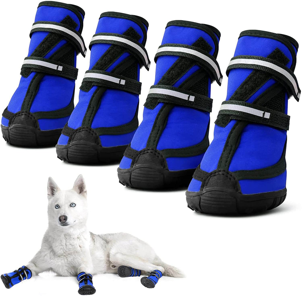KUTKUT Dog Boots for Medium Large Dogs, Waterproof Dog Shoes
