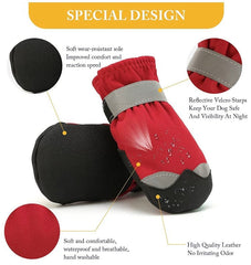 KUTKUT Dog Boots for Small Dogs | Anti Skid Paw Protector For Hot Summer For Maltese, Yorkie, Shih Tzu etc. | Pet Shoes with Reflective Straps and Non-Slip Sole | Soft & Lightweight Dog Footw